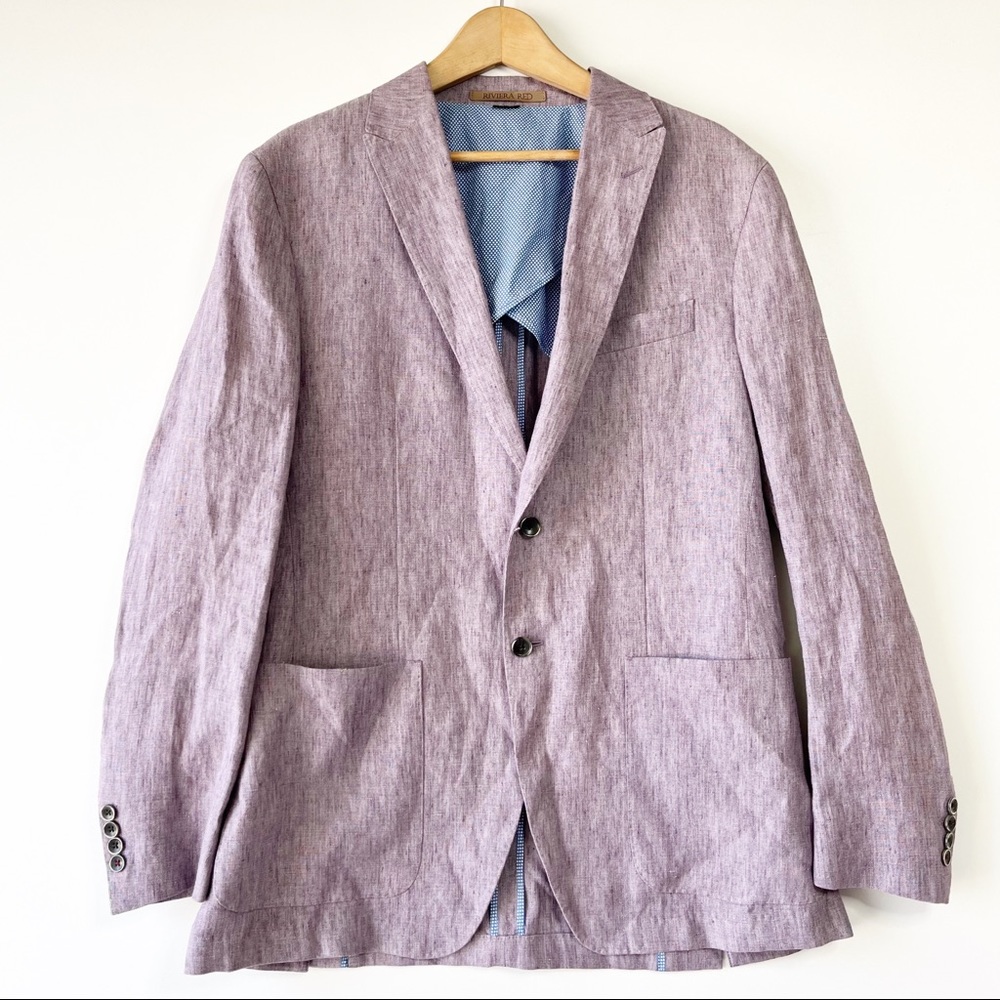 Riviera Red Mens linen Santana mulberry blazer jacket
